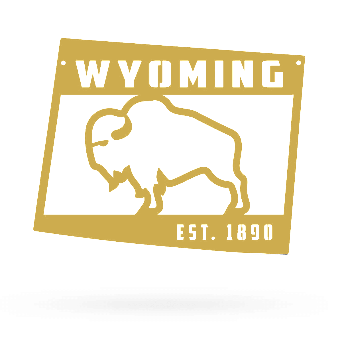 Wyoming State Metal Décor Small 12"x15" / Gold - RealSteel Center