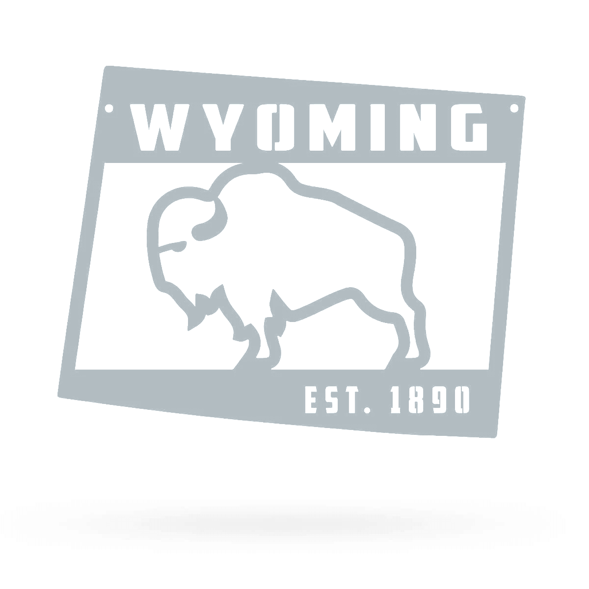 Wyoming State Metal Décor Small 12"x15" / Textured Silver - RealSteel Center
