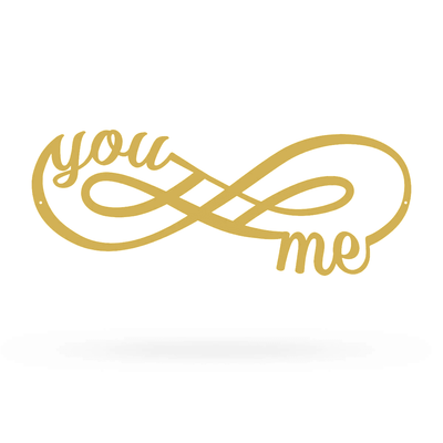 You + Me for Infinity Wall Décor Sign 7"x18" / Gold - RealSteel Center