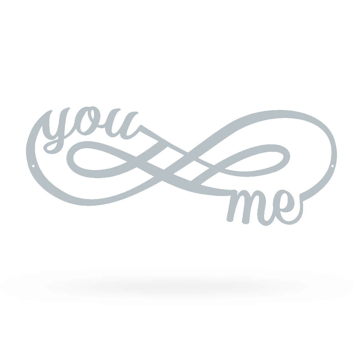You + Me for Infinity Wall Décor Sign 7"x18" / Textured Silver - RealSteel Center
