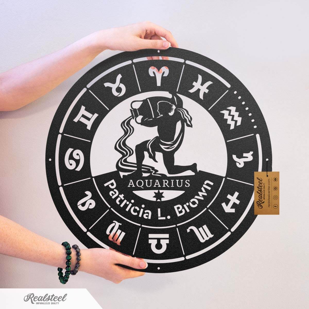 Aquarius - Zodiac Monogram  - RealSteel Center