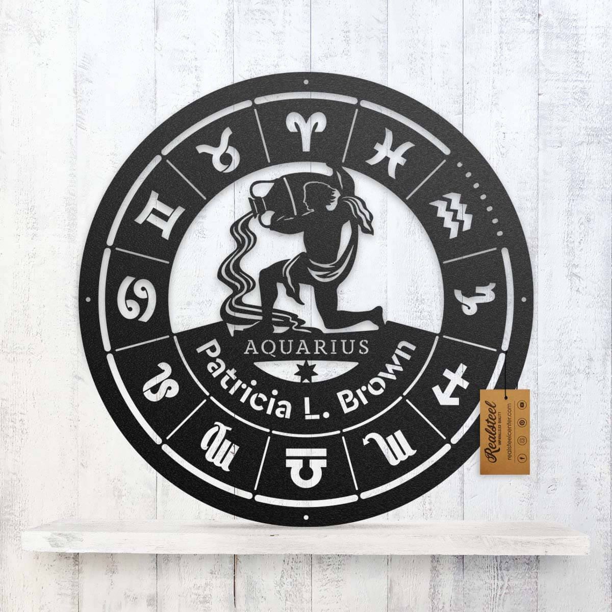 Aquarius - Zodiac Monogram  - RealSteel Center