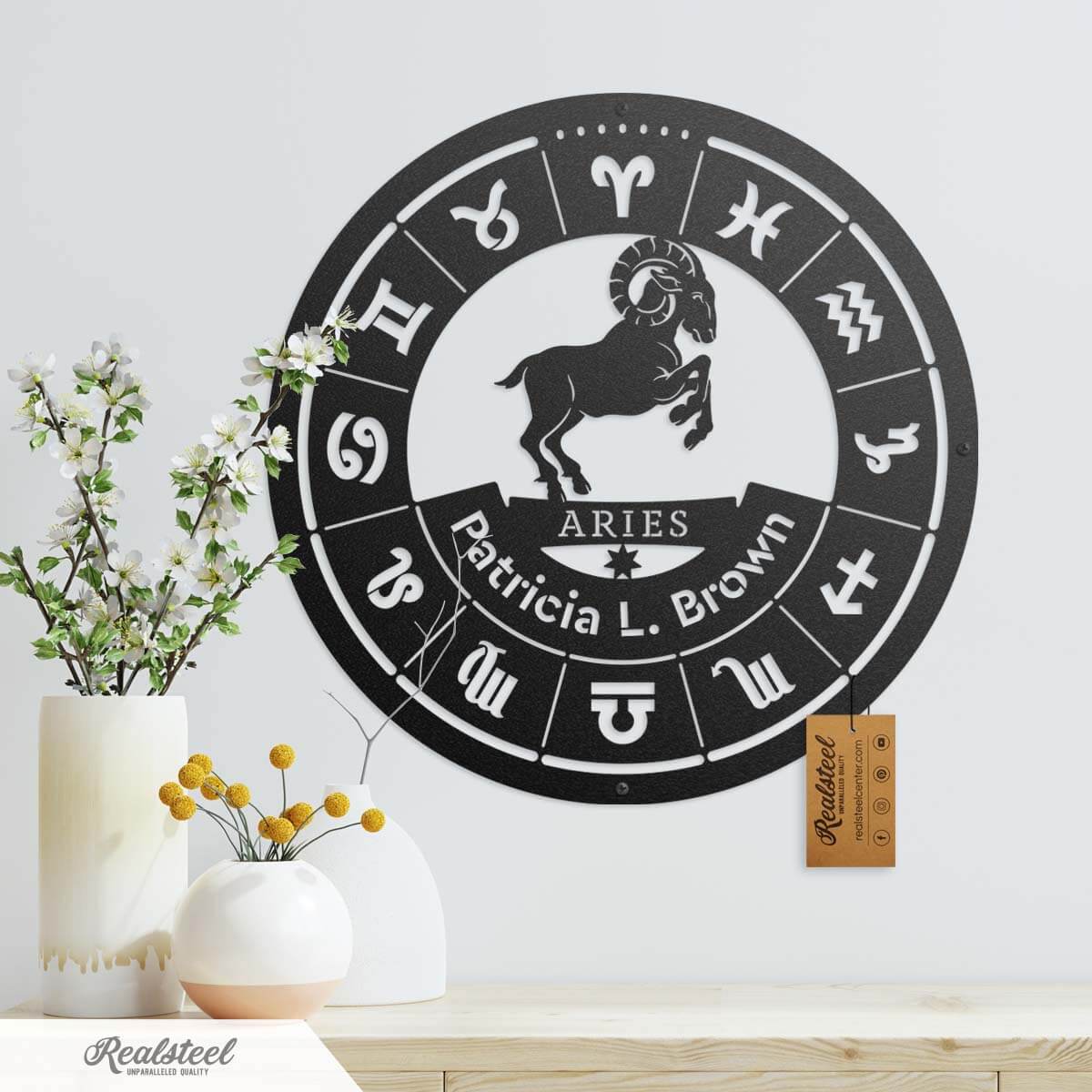 Aries - Zodiac Monogram  - RealSteel Center