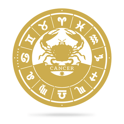 Cancer - Zodiac Monogram 14" / Gold - RealSteel Center