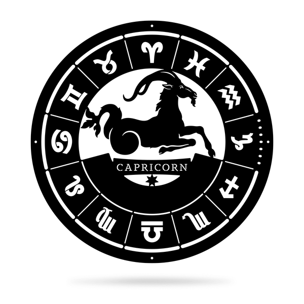 Capricorn - Zodiac Monogram 14" / Black - RealSteel Center