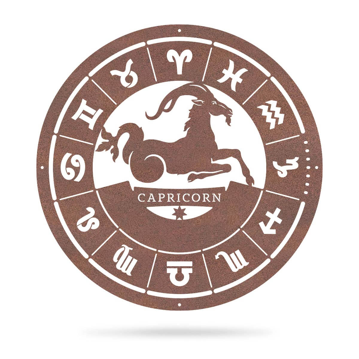 Capricorn - Zodiac Monogram 14" / Rust - RealSteel Center