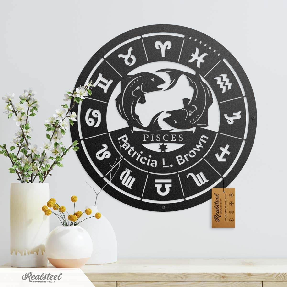 Pisces - Zodiac Monogram  - RealSteel Center