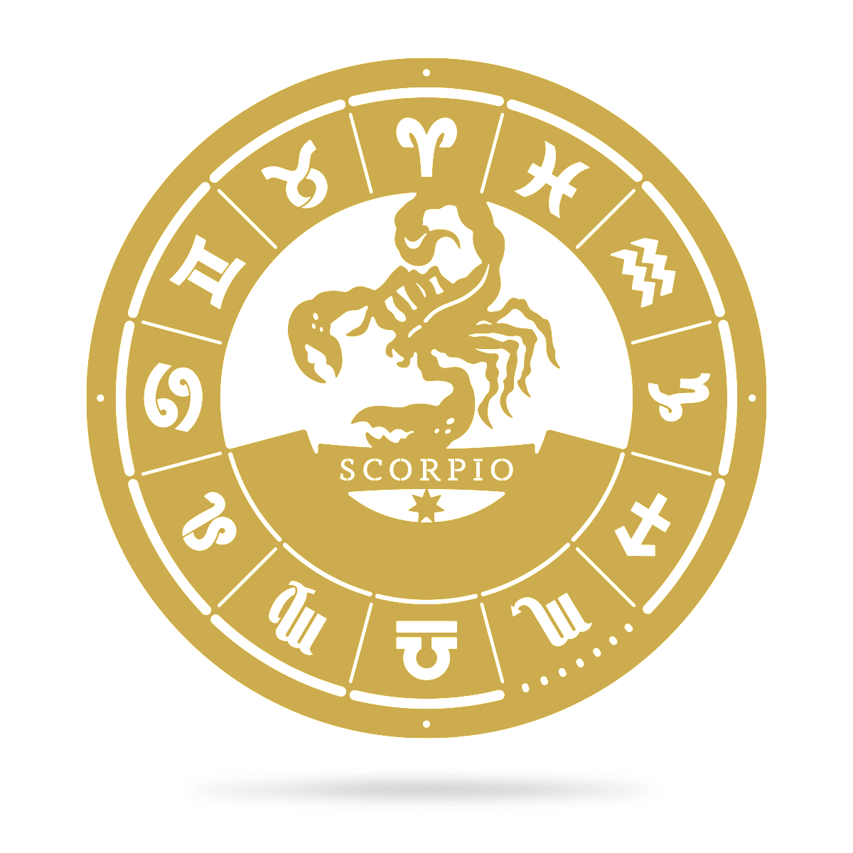 Scorpio - Zodiac Monogram 14" / Gold - RealSteel Center