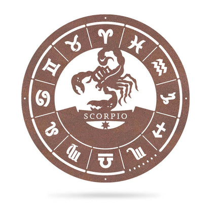 Scorpio - Zodiac Monogram 14" / Rust - RealSteel Center
