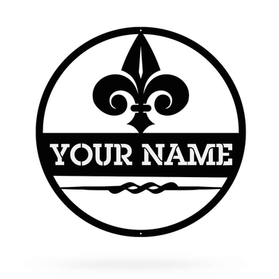 Fleur-de-Lis Monogram 14" / Black - RealSteel Center