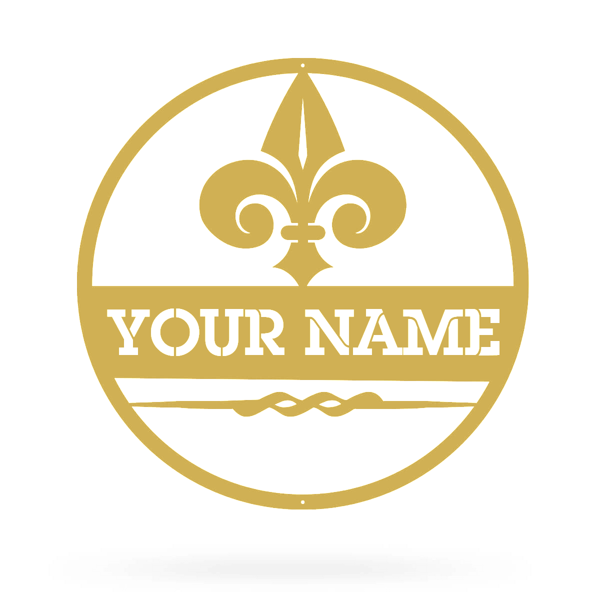 Fleur-de-Lis Monogram 14" / Gold - RealSteel Center