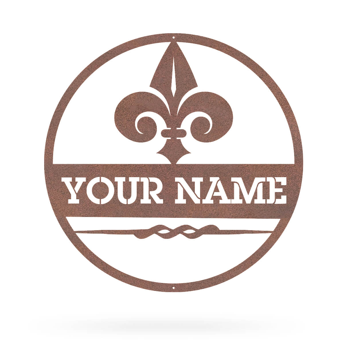 Fleur-de-Lis Monogram 14" / Rust - RealSteel Center