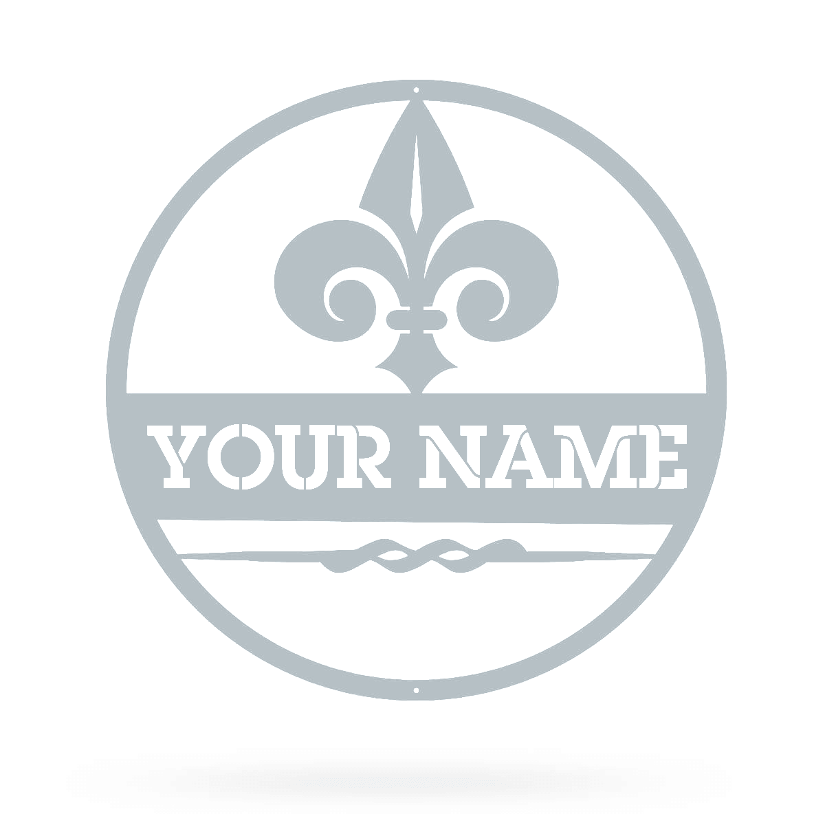 Fleur-de-Lis Monogram 14" / Textured Silver - RealSteel Center