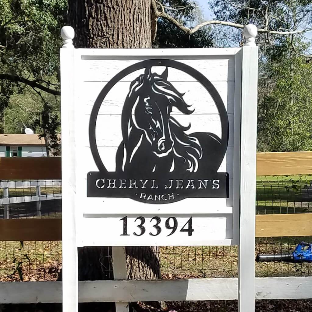 Personalized Horse Ranch Sign  - RealSteel Center