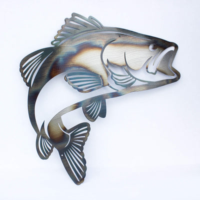 Jumping Bass Metal Wall Art 18"x18" - RealSteel Center