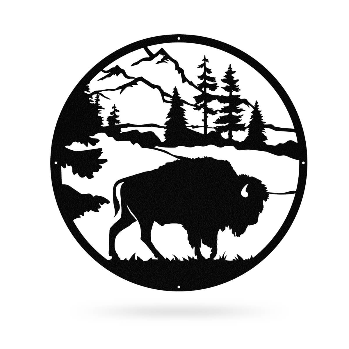 American Bison 20"x20" / Black - RealSteel Center