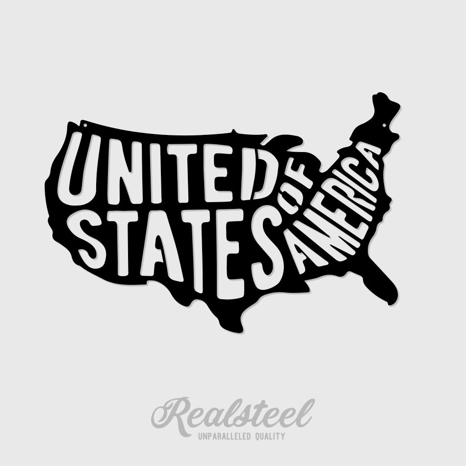 United States of America Wall Art 18"x24" / Black - RealSteel Center