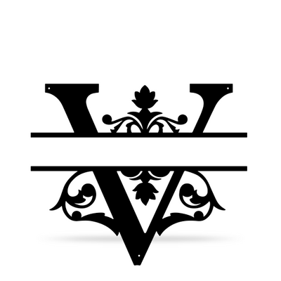 Split Letter Name Monogram 16" / Black / V - RealSteel Center