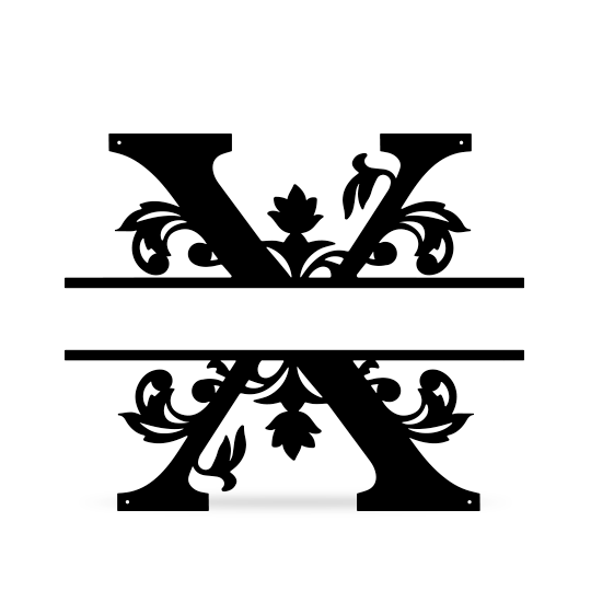 Split Letter Name Monogram 16" / Black / X - RealSteel Center
