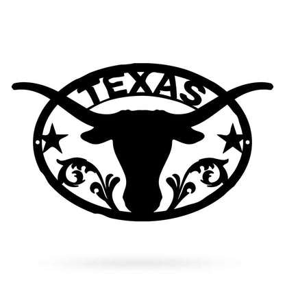 Texas Longhorn Wall Dècor Small - 11"x18" / Black - RealSteel Center