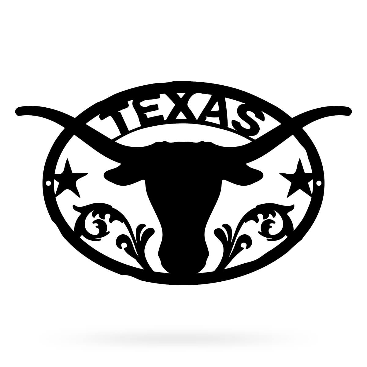 Texas Longhorn Wall Dècor Large - 14"x24" / Black - RealSteel Center