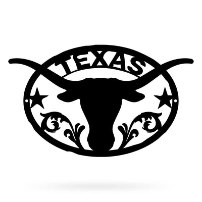 Texas Longhorn Wall Dècor Large - 14"x24" / Black - RealSteel Center