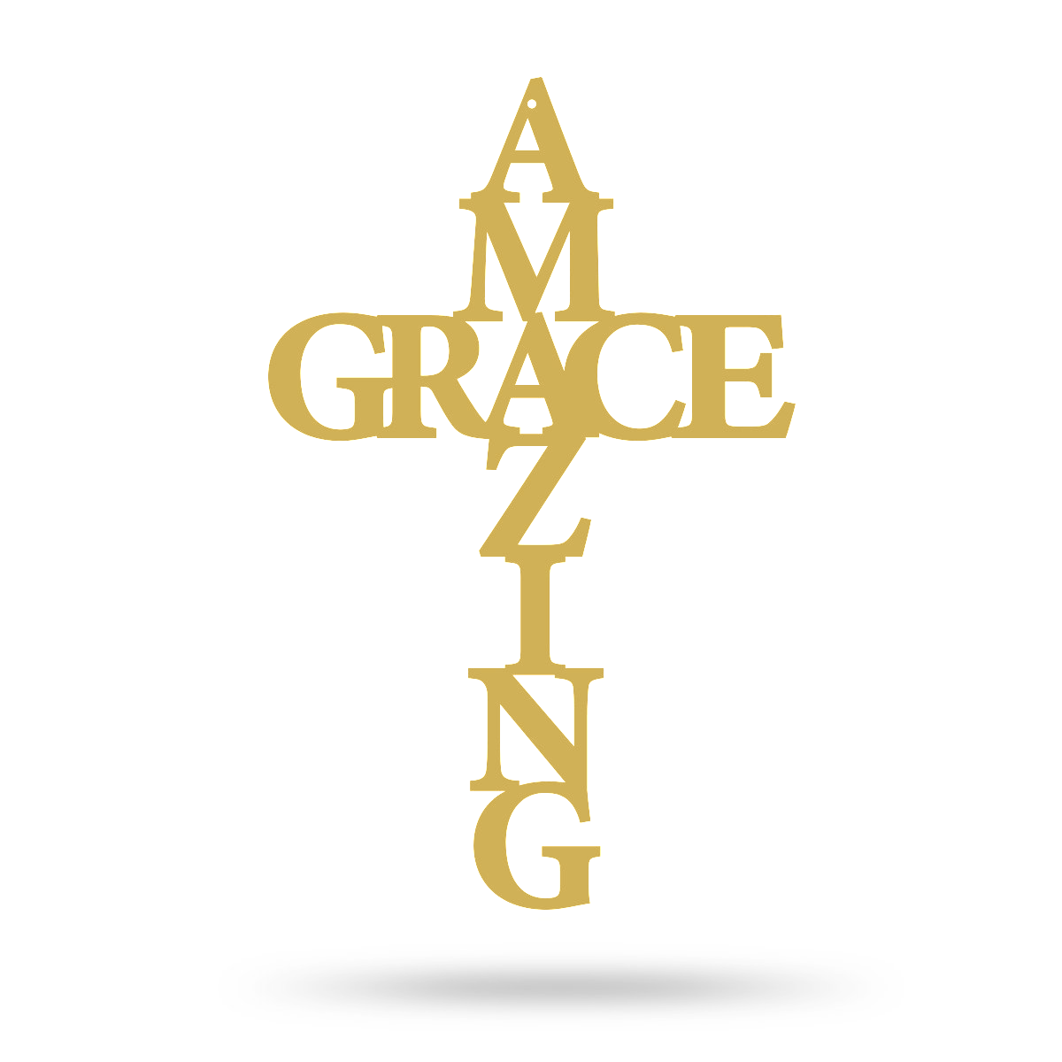 Amazing Grace Wall Art Cross 10"x16" / Gold - RealSteel Center