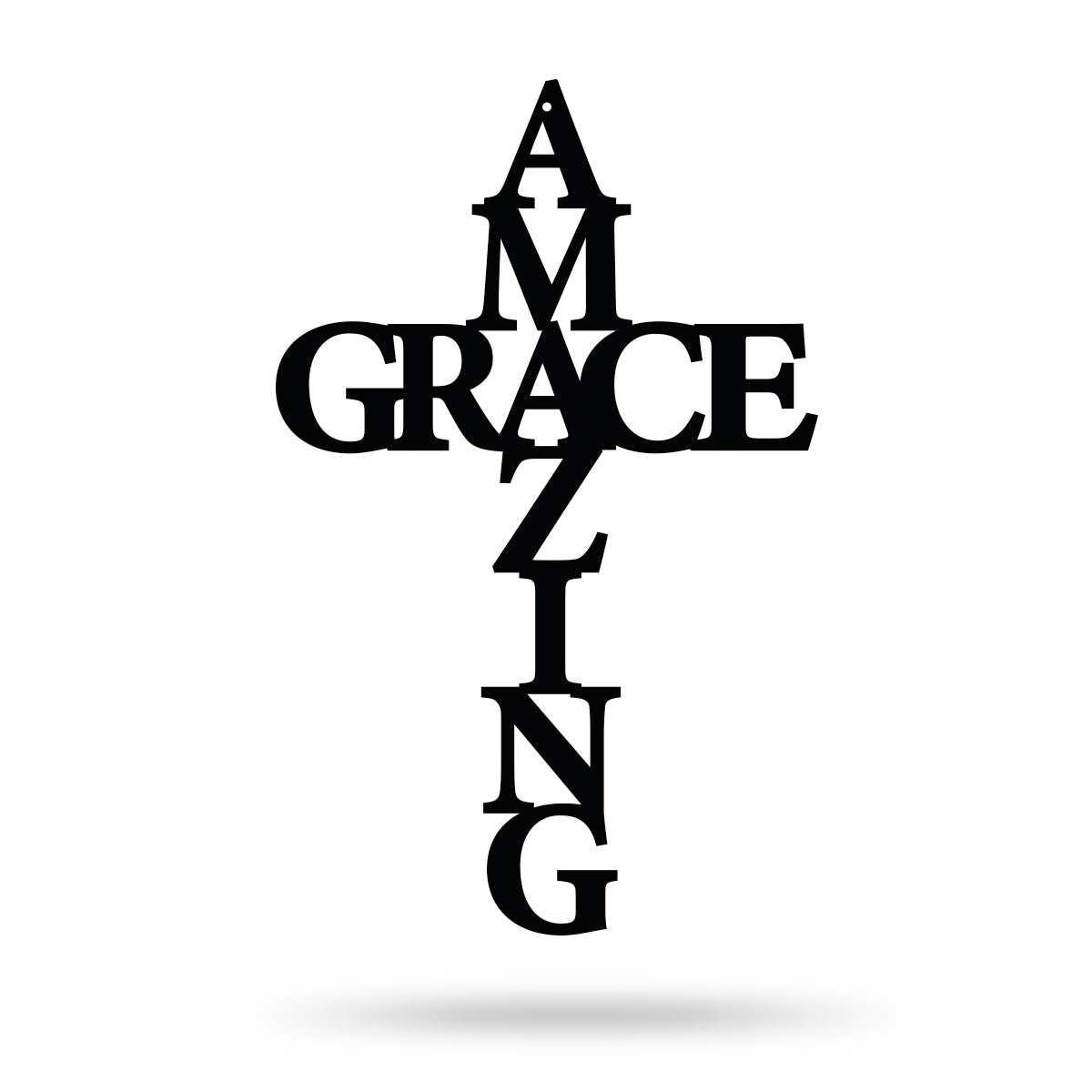 Amazing Grace Wall Art Cross 10"x16" / Black - RealSteel Center