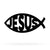 Jesus Christ "Ichthys" Symbol Wall Art 7.5"x16" - Design 1 / Black - RealSteel Center