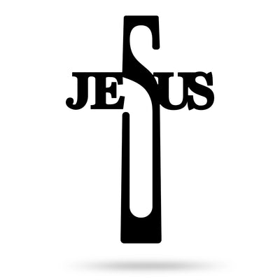 Jesus Cross Wall Art 8"x16" / Black - RealSteel Center