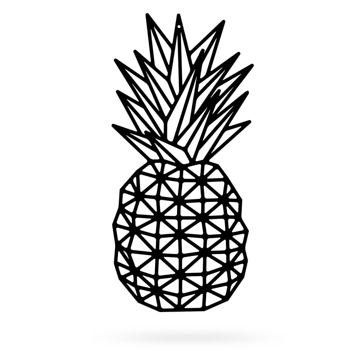 Pineapple Wall Art 10"x18" / Black - RealSteel Center