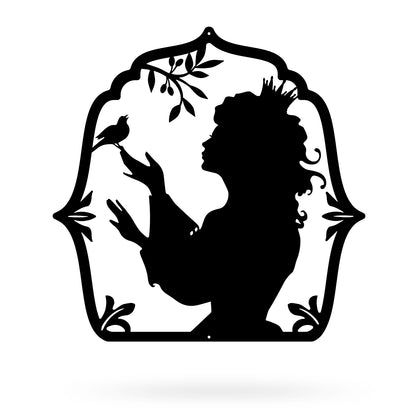 Princess Silhouette Wall Art 18"x18" / Black - RealSteel Center