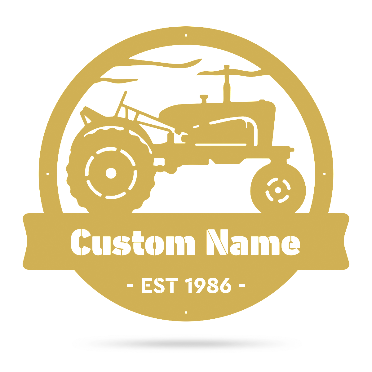 Vintage Tractor Monogram 18" / Gold - RealSteel Center