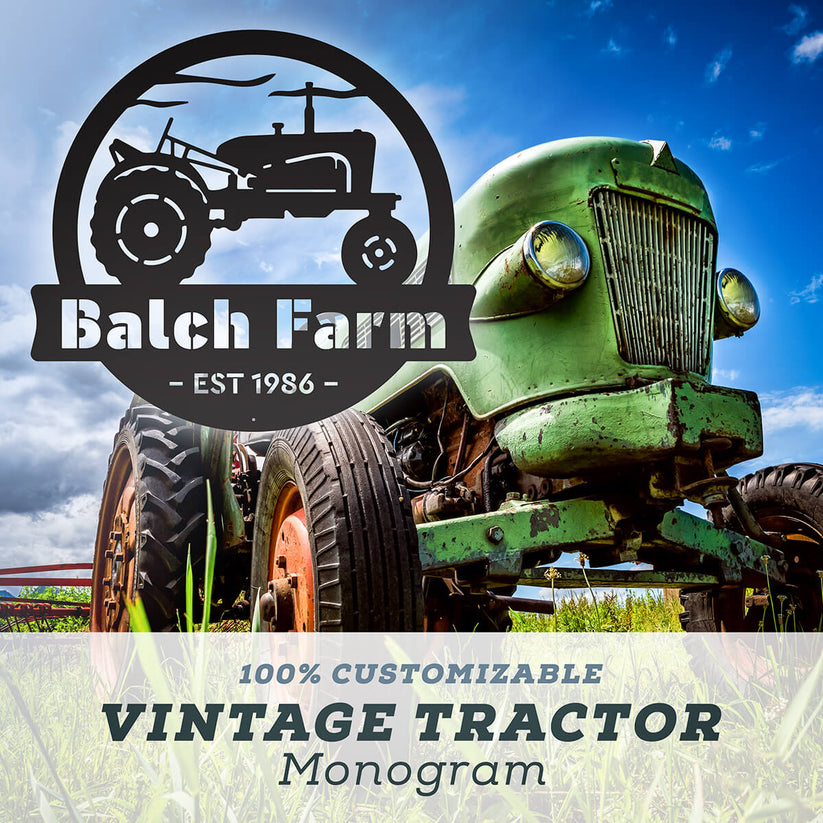 Beautiful Farmhouse Décor - Vintage Tractor Monogram – RealSteel Center